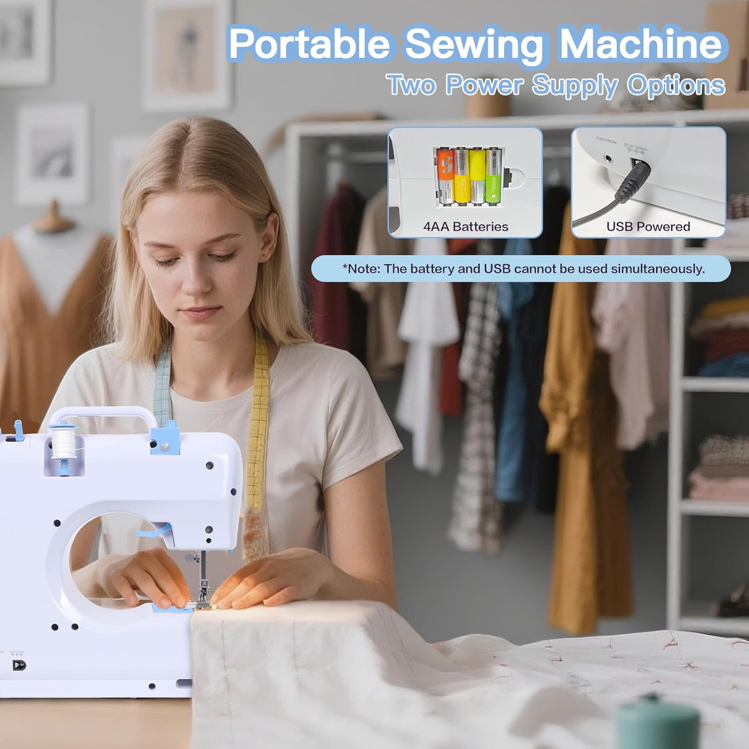 Tidjani Sewing Machine for Beginners, Mini Sewing Machine with Extension Table, 6 Replaceable Presser Feet, Portable Sewing Kit, Equip 12 Stitches, Suitable for Kids, Adults Beginners - Image 6