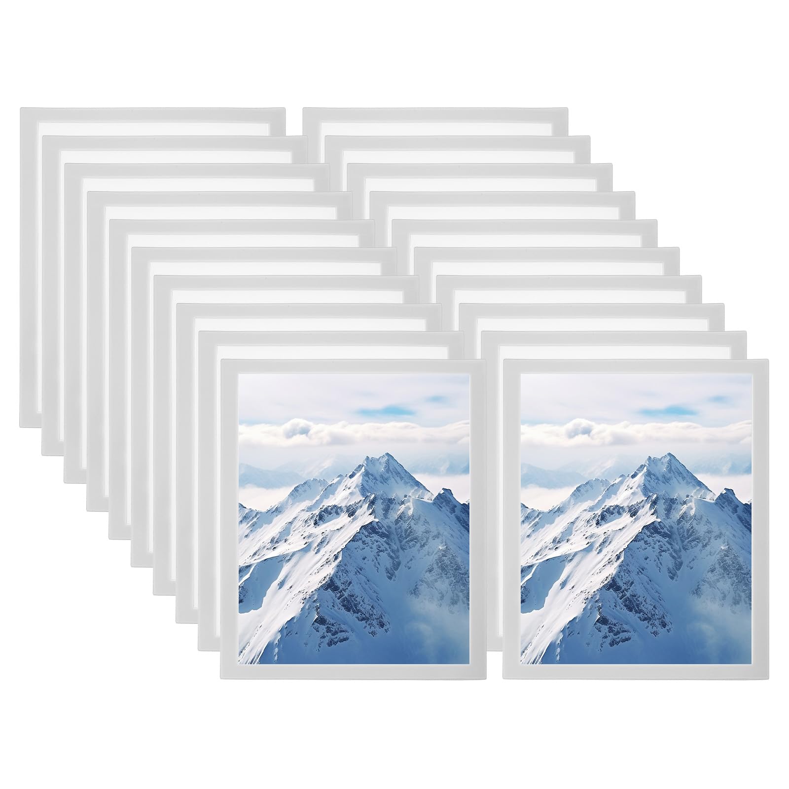 Cadre photo magnétique A4 argenté lot de 20 porte-affiche autocollant pour vitre et porte