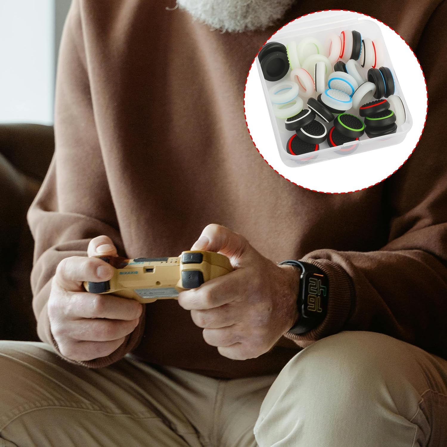 Silicone Thumb Grips for PlayStation 4 Controllers,32PCS Colorful Aim Assist Thumb Stick Grips Caps Set