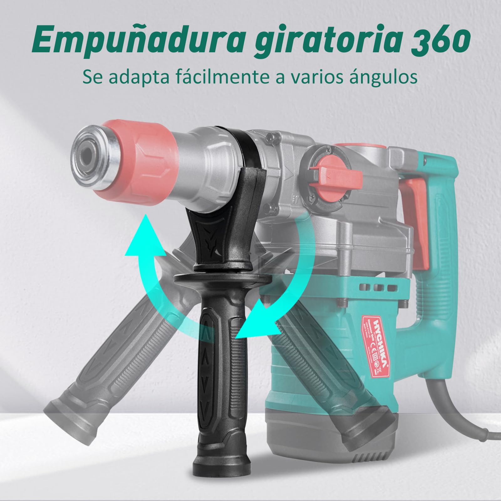 HYCHIKA Martillo Perforador, Martillo Demoledor con Embrague de Seguridad, Taladro Percutor con Cable CA para hormigón, Martillo Percutor Electrico