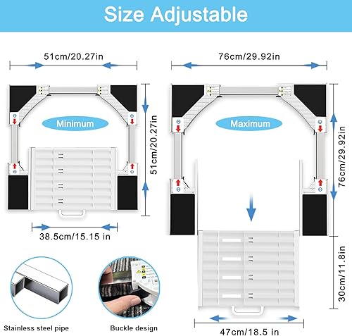 Miniatura 2 de Kit de apilamiento de lavadora y secadora, kit de apilamiento universal para lavadora y secadora con placa deslizante extraíble, kit de apilamiento