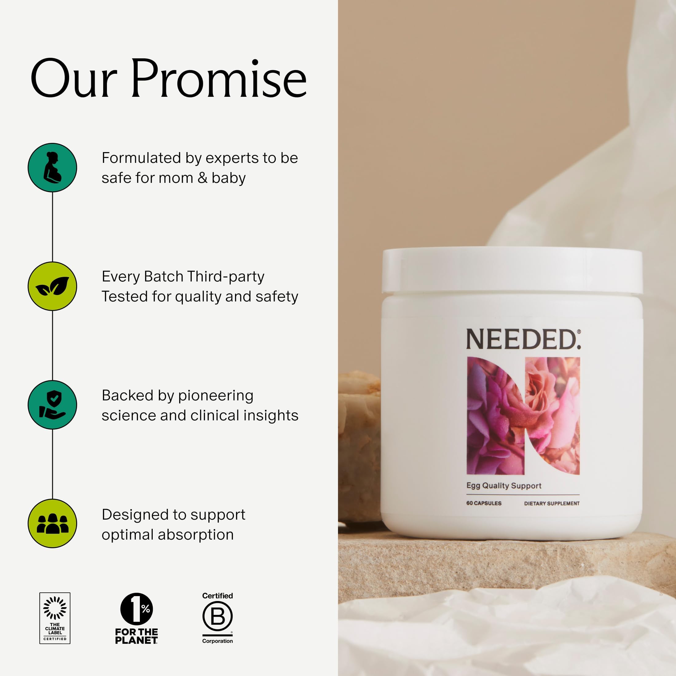Needed. Egg Quality Support, 60 Capsules, 30 Day Supply — Amazon image 5