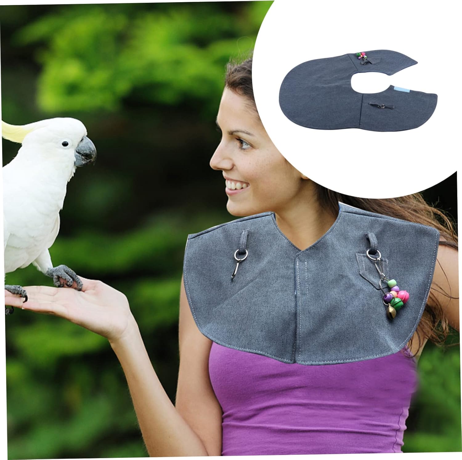 Yardwe Parrot Protective Shawl Bird Harness for Parrots Shoulder Pad Easy On/Off Design Random