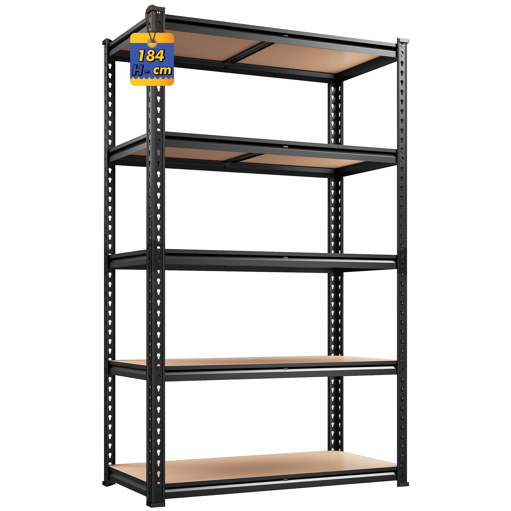 Cliporix 5-Tier 90Wx30Dx184H Heavy Duty Shelving Unit, 905KG Total Load