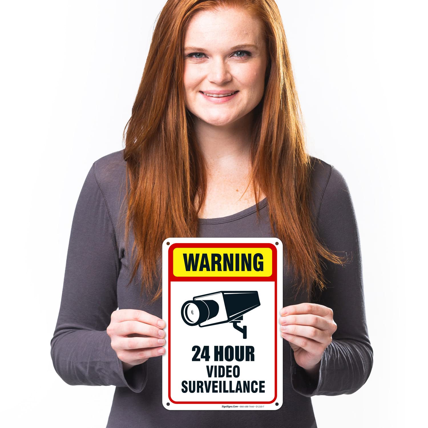 24 horas de vídeo vigilancia Sign 7 X 10 .40 aluminio señal