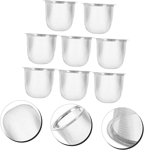 Miniatura 5 de YARDWE Botella de agua de acero inoxidable Tetera Filtro infusor de malla de colador Reemplazo de acero inoxidable Tetera Drenaje Net 8pcs