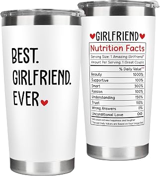 SUCHAGIFT Gifts for Girlfriend - Gift Ideas for Her - Girlfriend Couple Gift for Women, Couple - Anniversary, Birthday, Christmas, Valentines Gifts Ideas for Her - 20 Oz Stainless Steel Tumbler