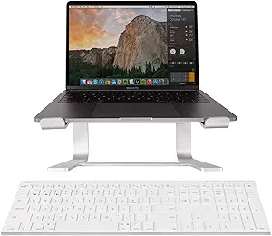 Macally Wireless Bluetooth Keyboard and Laptop Stand, Ultimate Duo