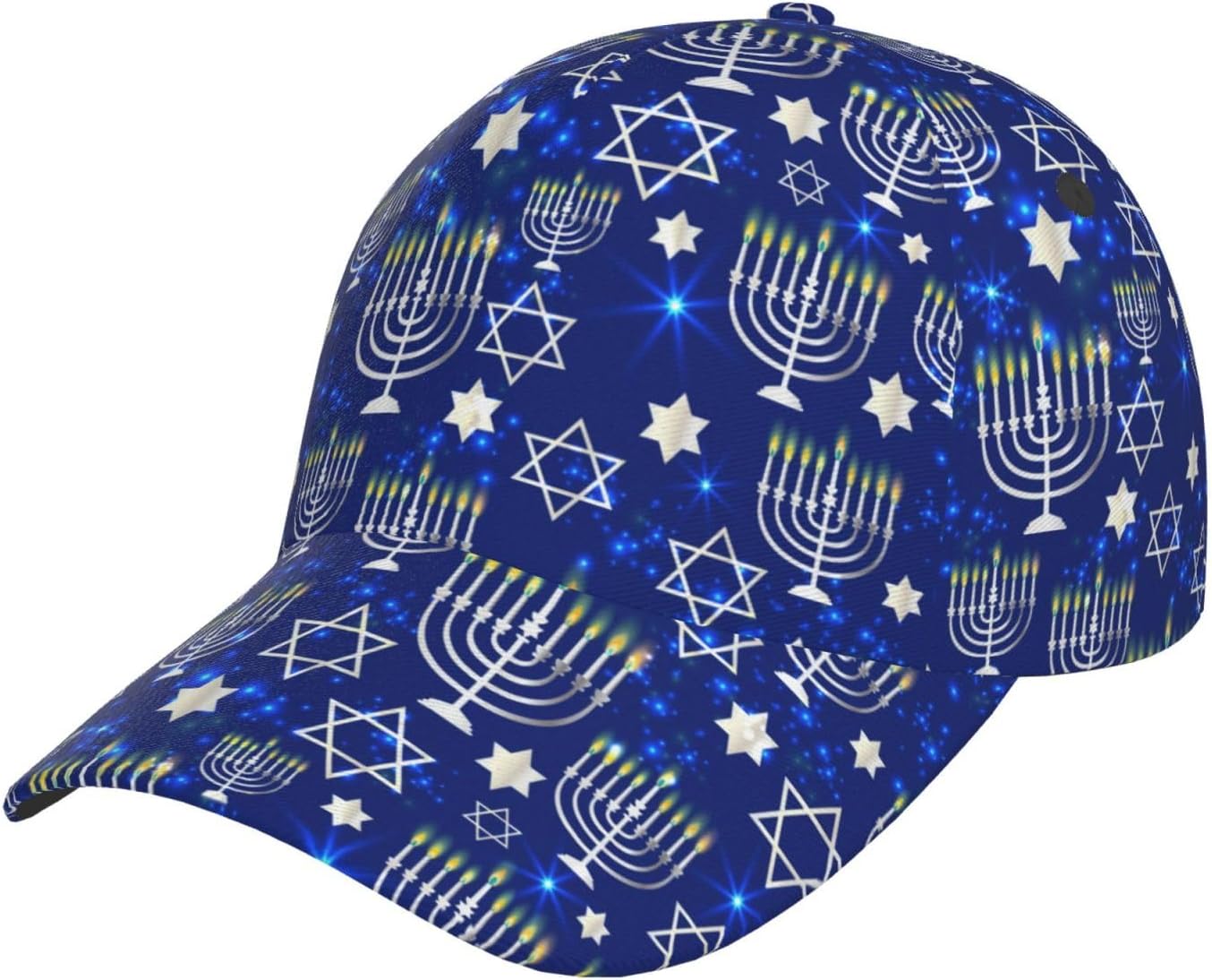 Funny Hanukkah Menorah Adjustable Trucker Snapback Hat Hanukkah Baseball Cap for Men Women Casual Hats