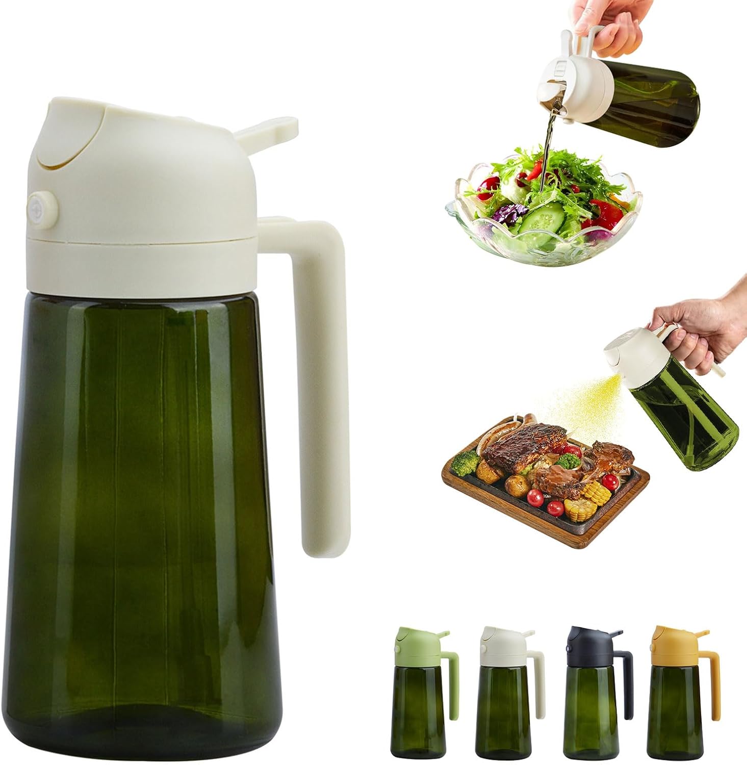 16 Oz/470 Ml Oil Dispenser For Kitchen Spray(white-1)