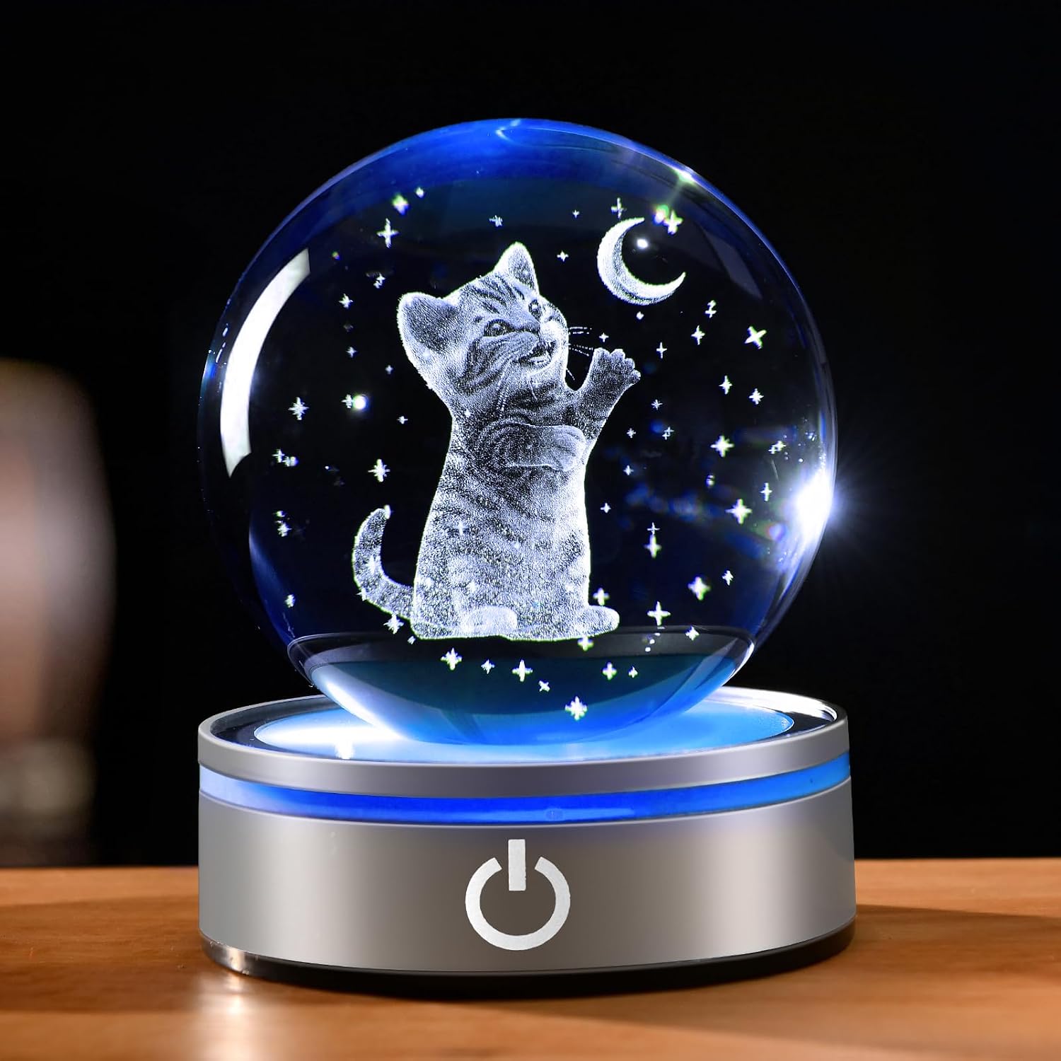 IFOLAINA Moon Fairy Crystal Ball Birthday Gifts for Mom Wife Daughters Fairy Lovers Gifts for Girls Her Decorative 3D Crystal Fantasy Sphere Lamp Figurine Home Decor