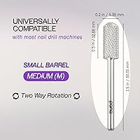 Vista 2 de PANA 3/32" Small Smooth Round Top Safety Carbide Nail Drill Bit for Gel Polish & Acrylic Removal Nail Salon Manicure Pedicure Electric File Tools