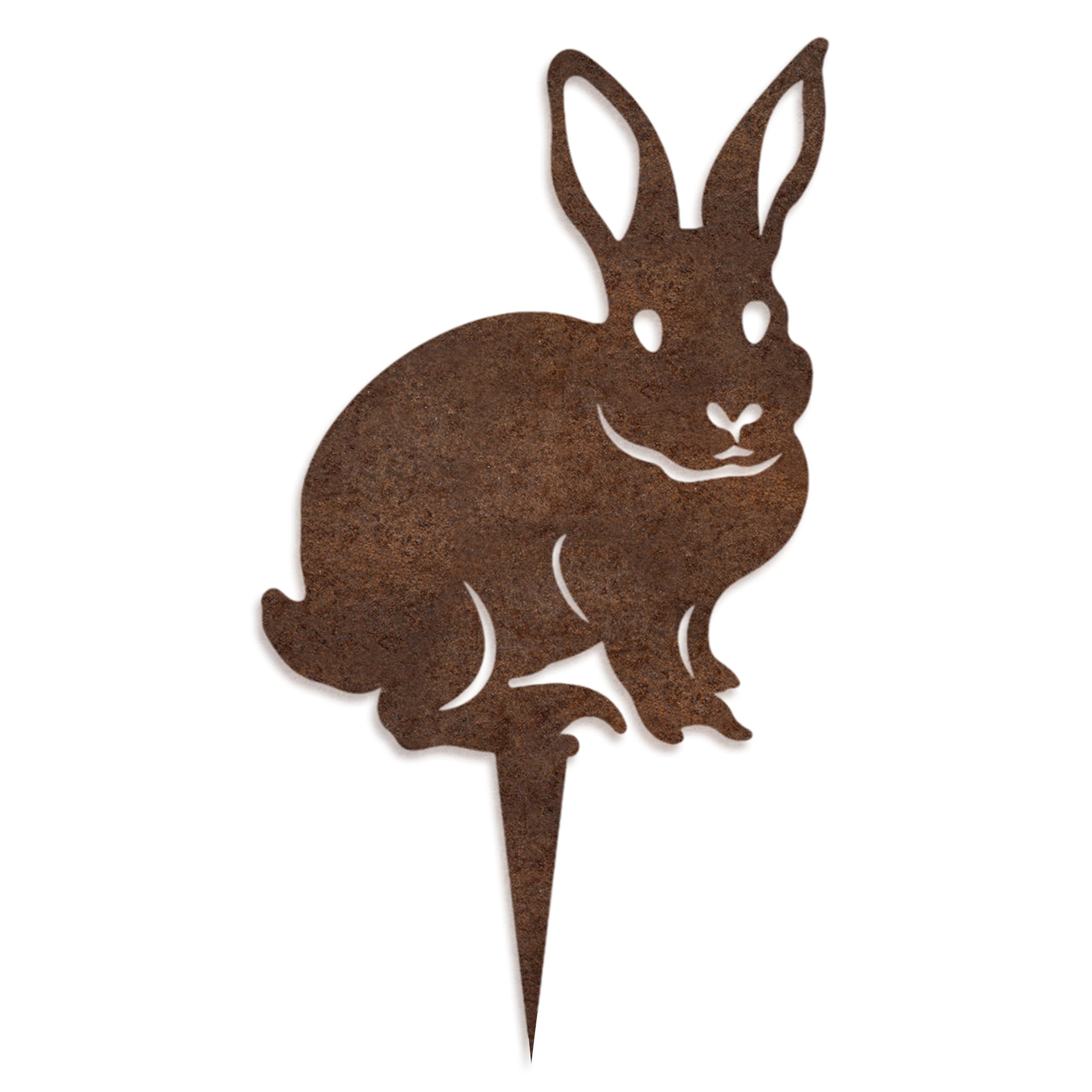 Décoration jardin extérieur lapin en métal pour animer vos parterres de fleurs