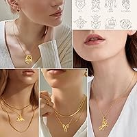 Vista 9 de GOLDCHIC JEWELRY Zodiac Constellation Charm Necklace for Women, Gold Horoscope Astrology Pendant Necklaces Birthday Gifts
