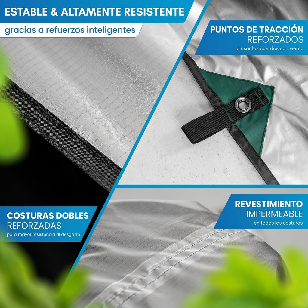 NORDMUT® Tarp 3x3/4m Impermeable – Toldo Camping protección Óptima contra Lluvia y Sol – Lona Resistente con Ojales, Tamaño Compacto – Ultraligero para Camping & Senderismo (Azul / 300 x 400 cm)