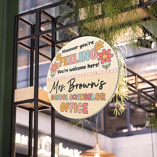 Miniatura 2 de Letrero personalizado para puerta de oficina de consejero escolar, letrero de puerta de maestro arcoíris, decoración de puerta de consejero escolar,