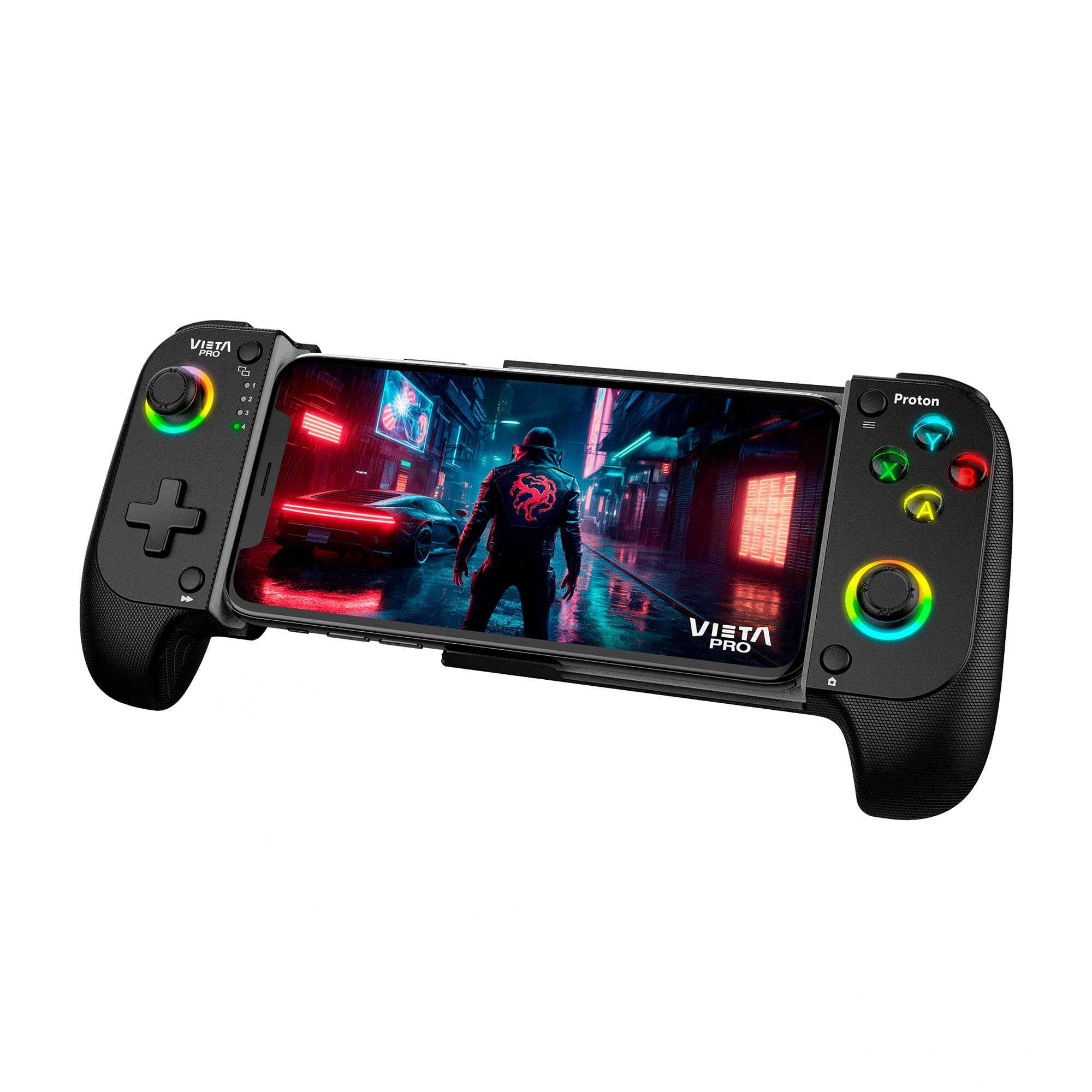 Vieta Pro Mando Gaming Bluetooth para Teléfono Android y iPhone de Alto Rendimiento para Smartphones y Baja Latencia | Mando PC con USB Plug & Play y mapping de controles | PROTON