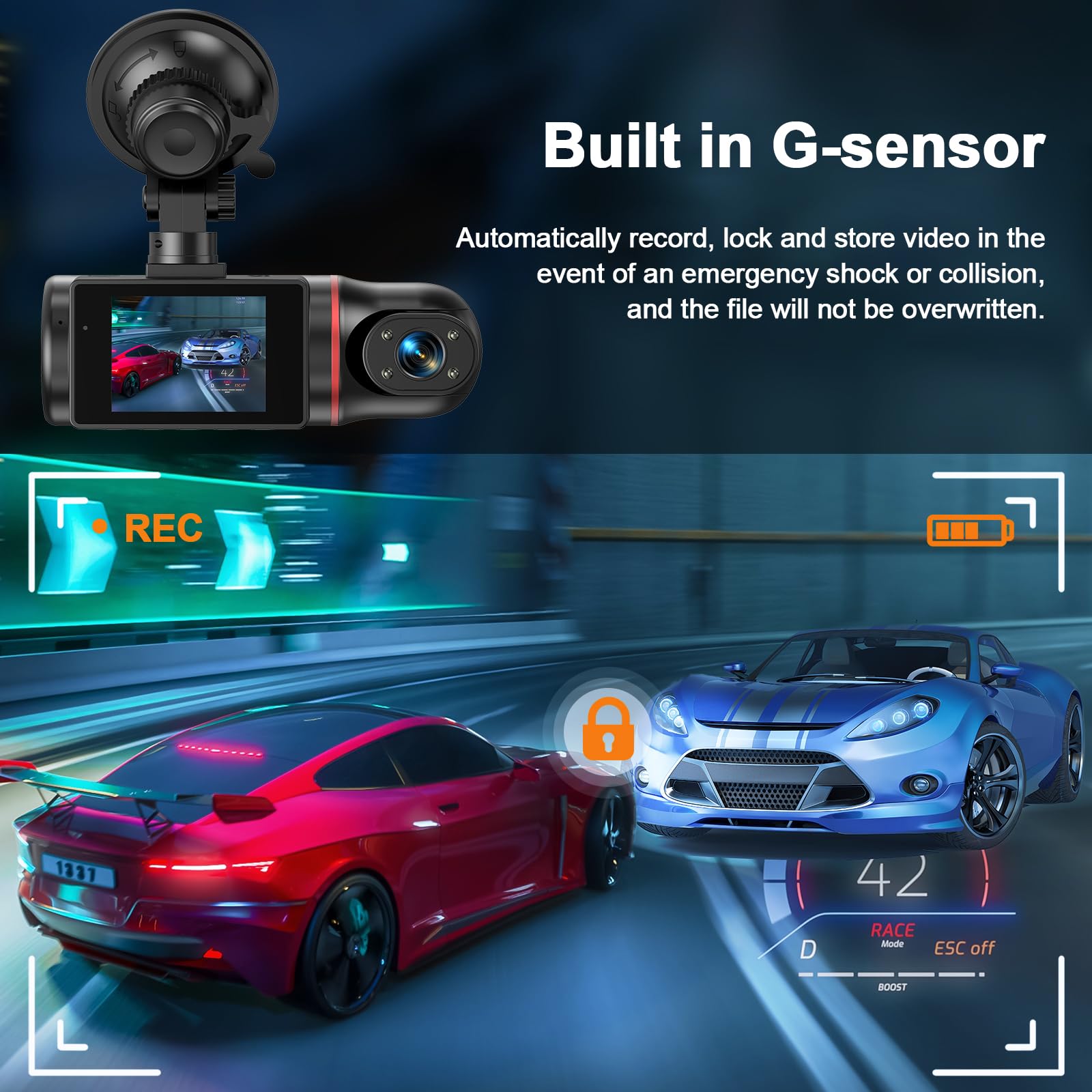 Alivio Dash Cam Front and Rear Camera 1080P, Full HD Dual Dash In Car Camera Dashcam