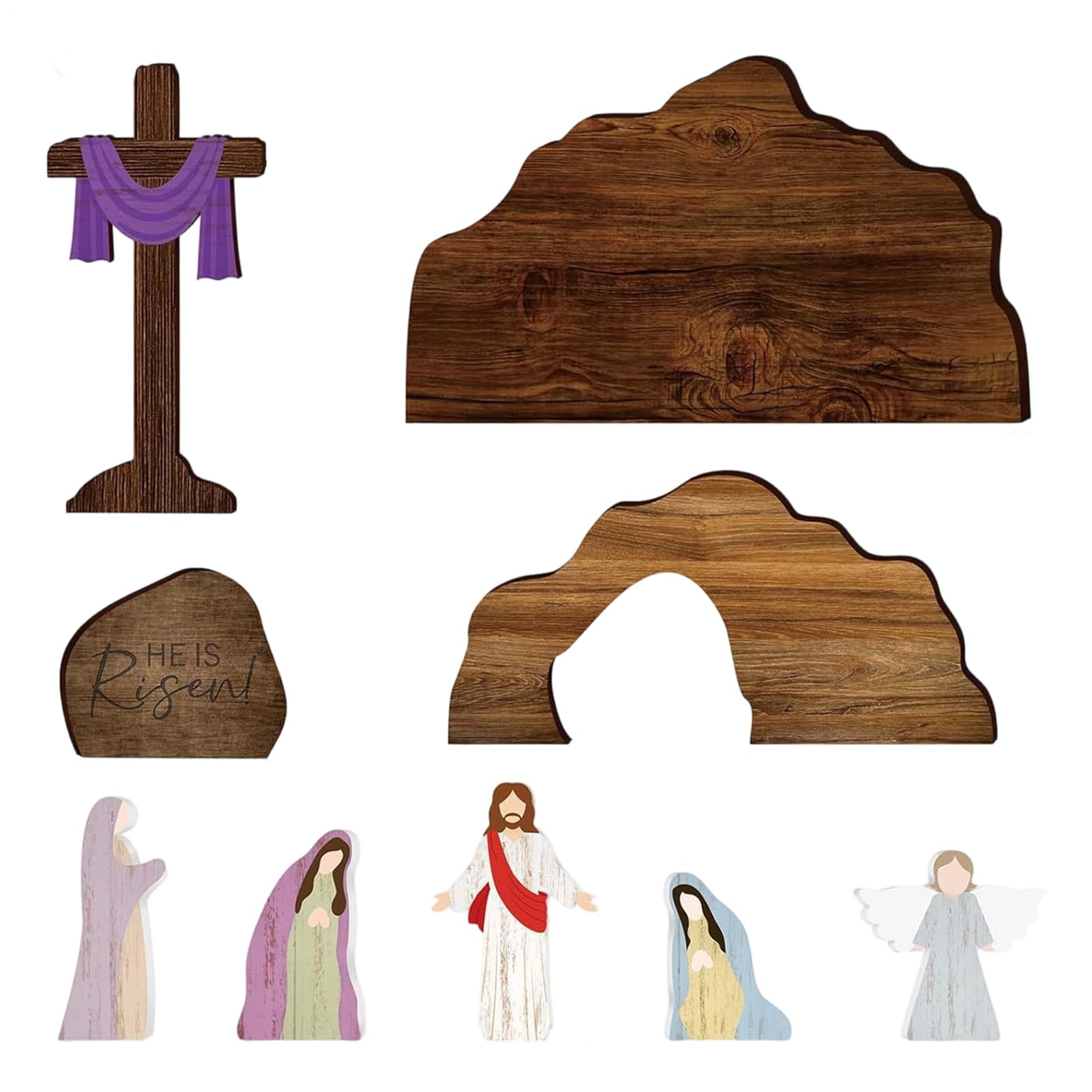 Scène de Nativité en bois pour la maison, symbole de foi et de partage