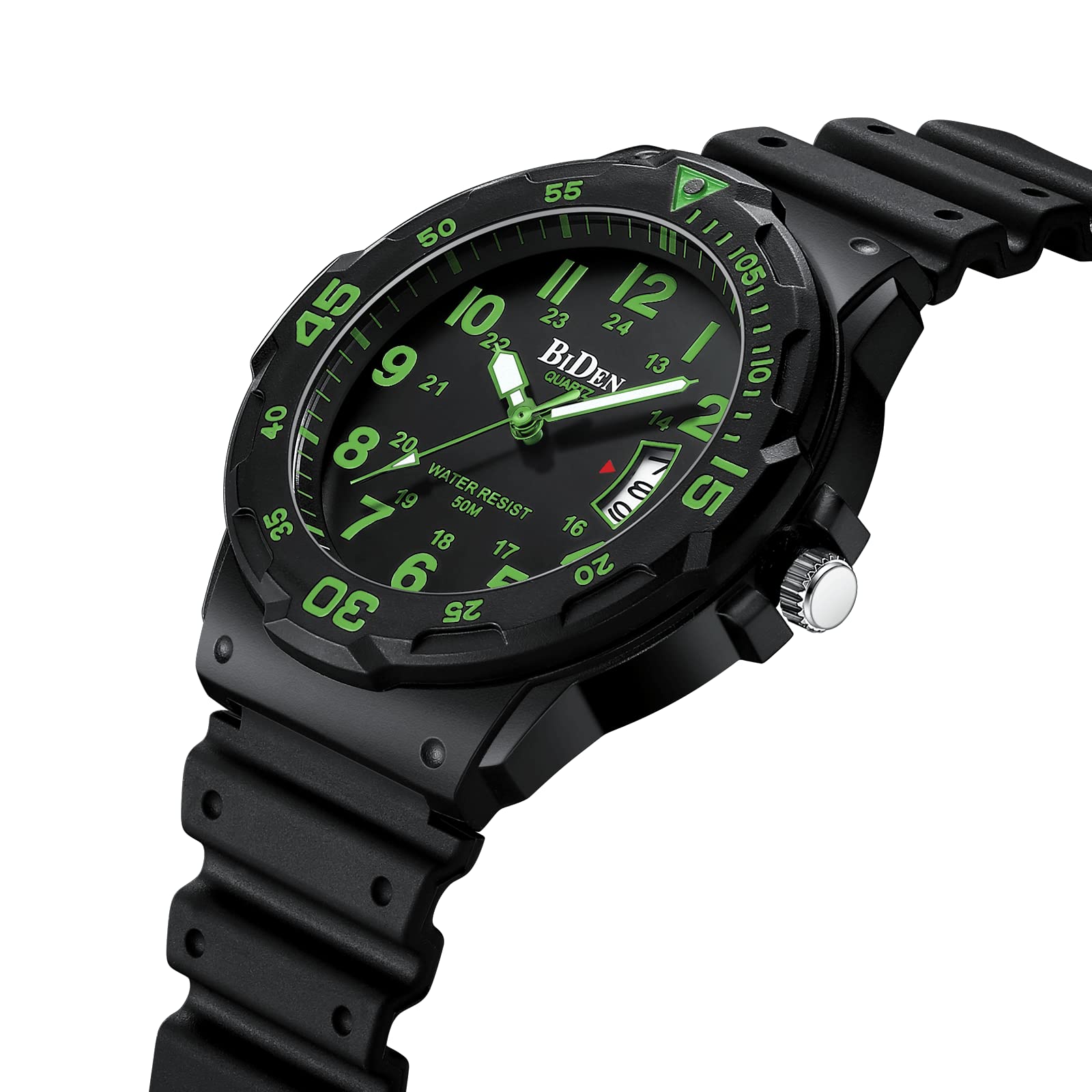 HANPOSH Orologio Uomo Orologi Analogico Al Quarzo Impermeabile In Gomma Siliconica Con Data Luminosa Attività All'aria Aperta Per Uomini e Uomini Per Papà