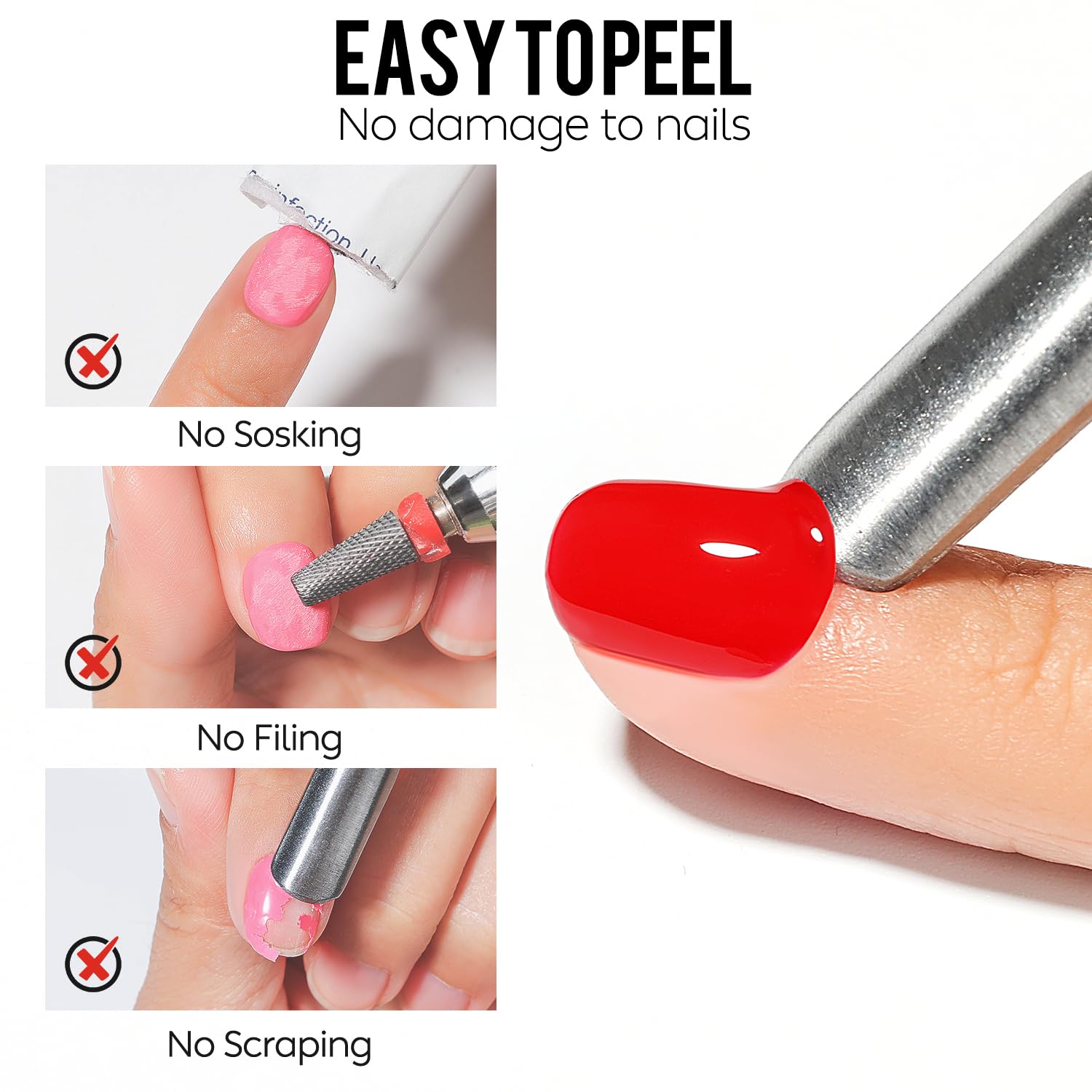 AIMEILI Peel Off Base Coat Gel Remove Półtrwały lakier do paznokci półtrwały lakier do paznokci Soak Off UV LED przezroczysty żel UV 10 ml