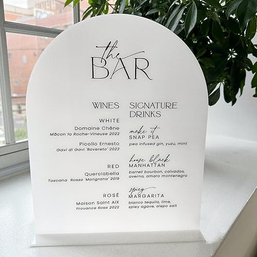 Miniatura 20 de Letrero de arco acrílico con espejo dorado de 5 x 7 pulgadas con soporte, paquete de 10 letreros acrílicos de arco dorado en blanco con base