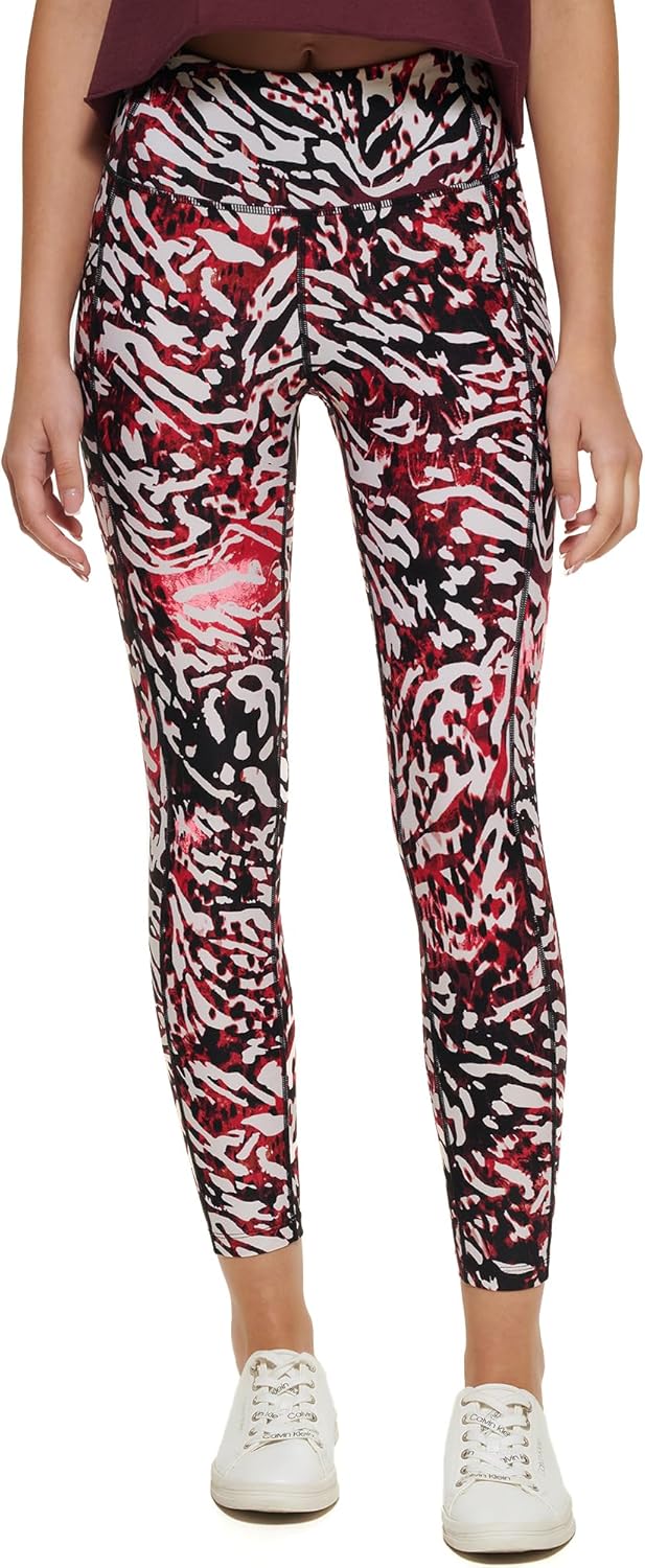 Calvin Klein Women's Printed High Waisted Leggings with Pockets