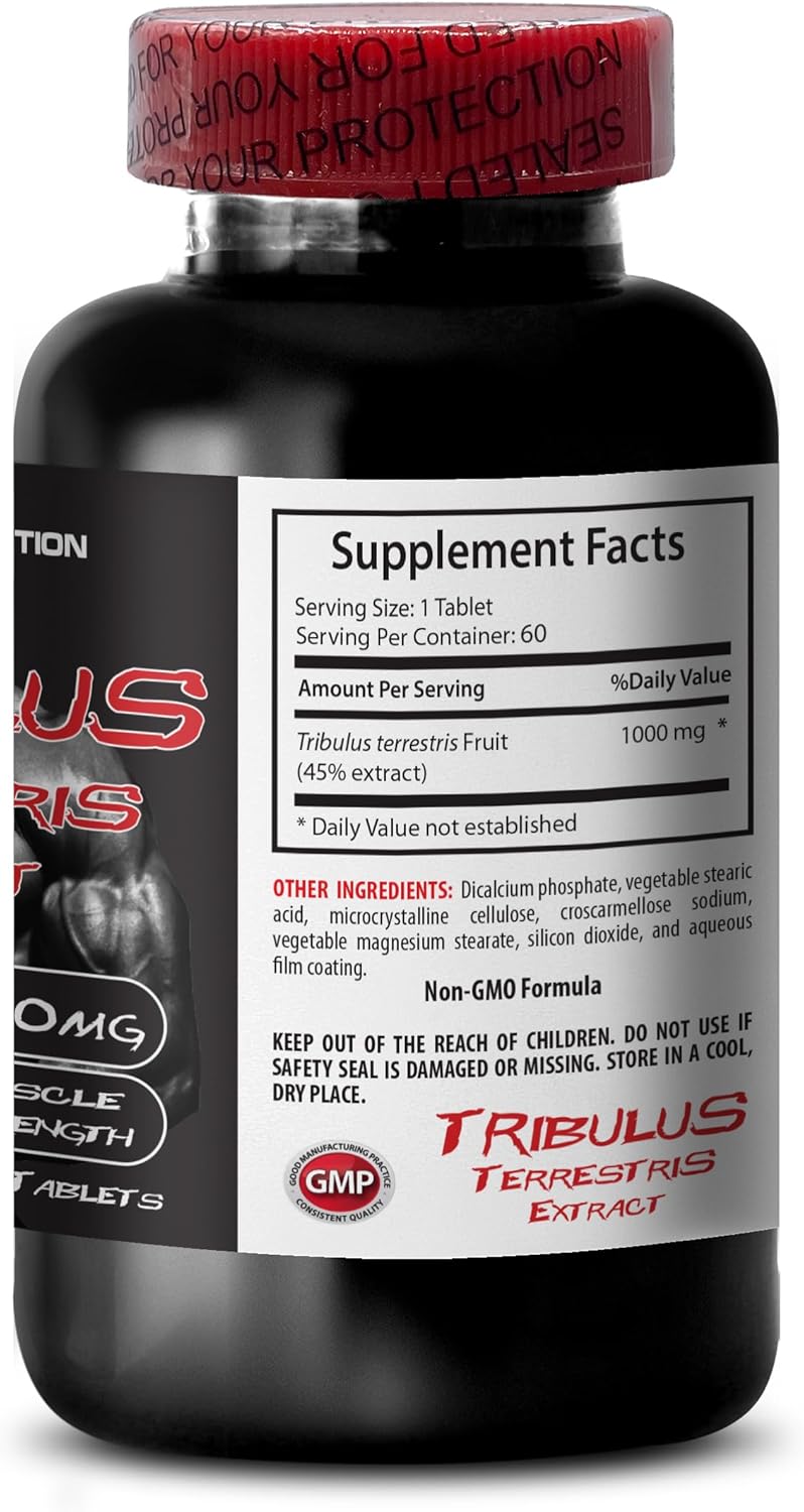 tribulus terrestris Natural Powder - TRIBULUS TERRESTRIS Extract - tribulus Extract for Men, tribulus terrestris Supplement, terrestris Energy Boost 2 Bottles 120 Capsules
