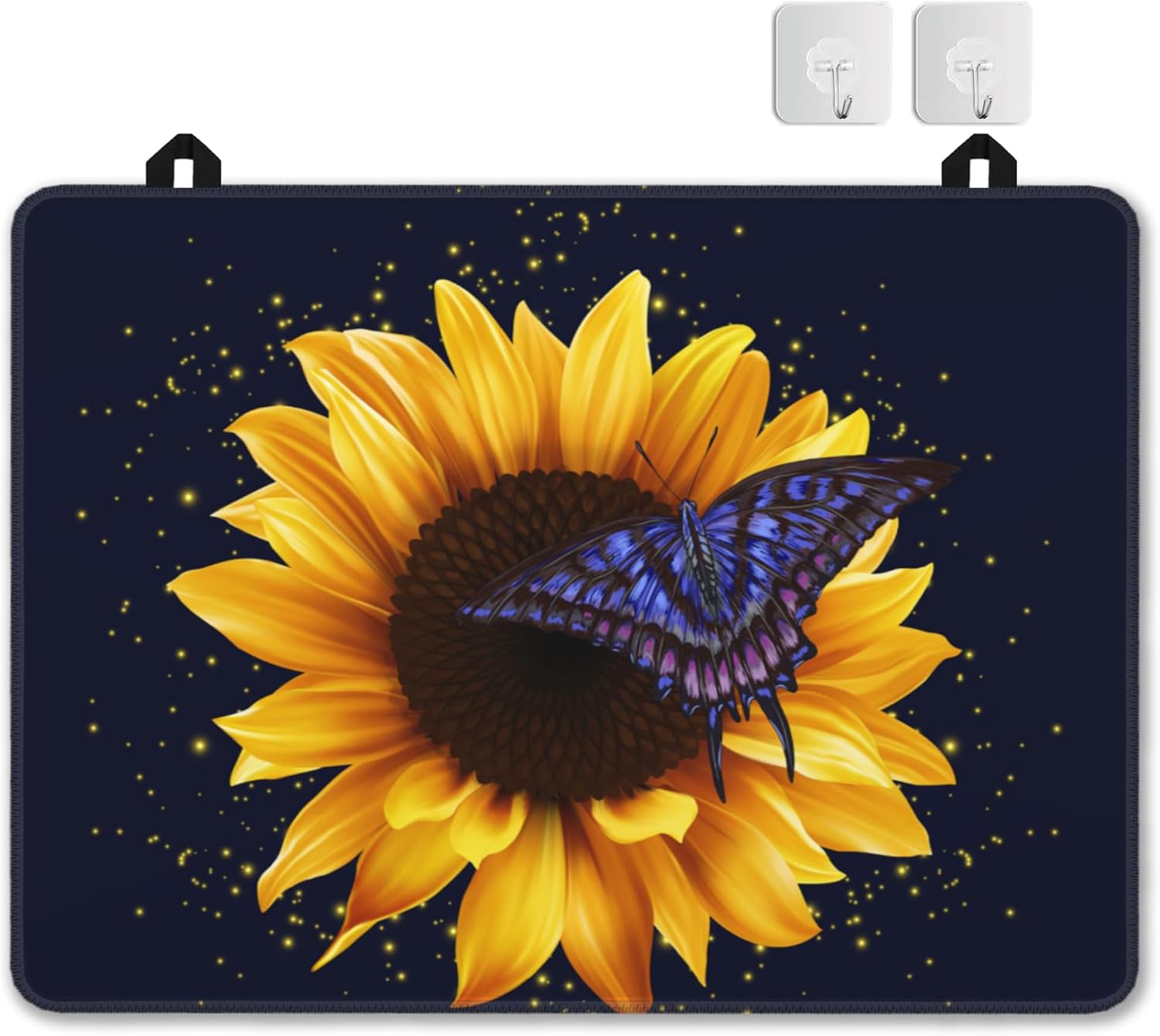 Stove Top Cover for Electric Stove，Christmas Kitchen Decor Sunflower Butterfly Extra Thick Natural Rubber Glass Top Protector, Prevents Scratching, Expands Usable Space 28.5'' x 20.5''