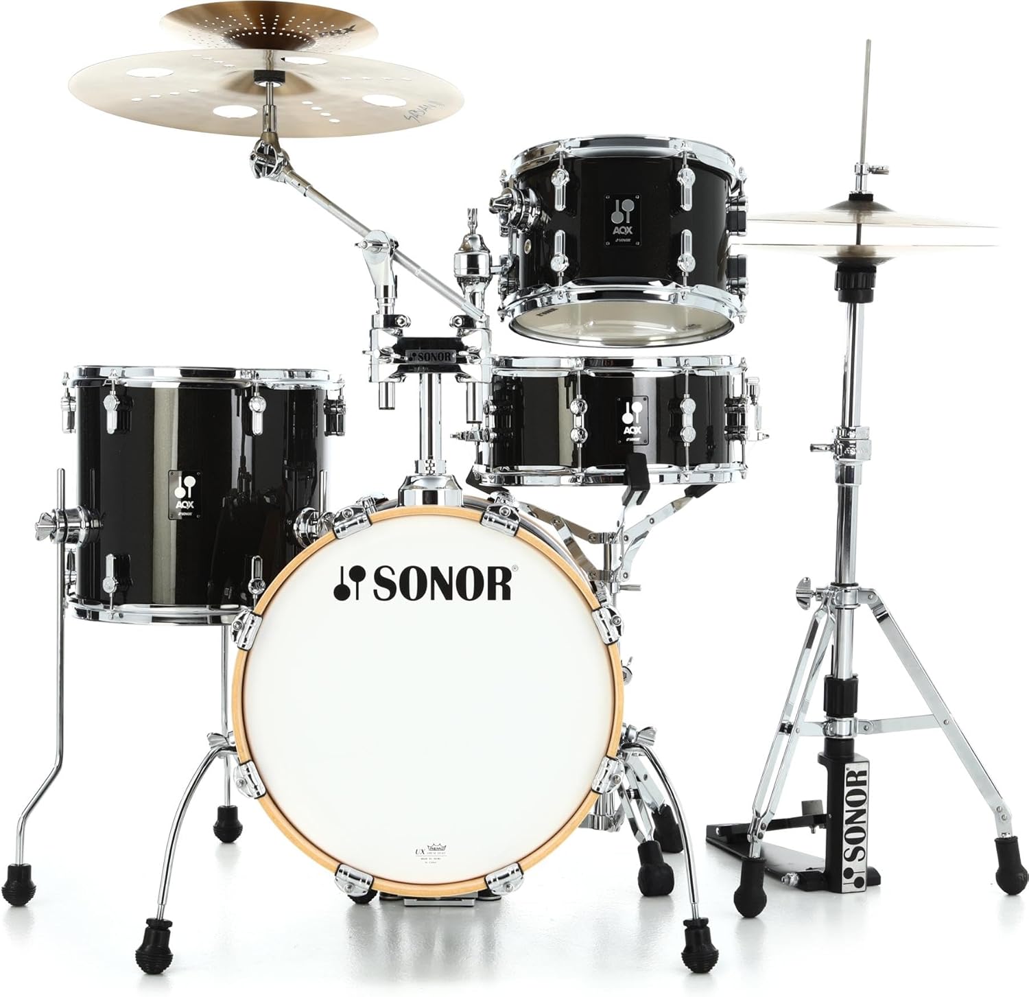 Sonor AQX Jungle 4-piece Shell Pack - Black Midnight Sparkle