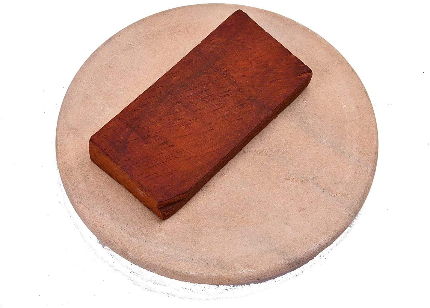 Golden Drops Handmade Sandalwood Rubbing Board Rubbing Stone Chandan Stick Rubbing Stone 6 Inch with Red Chandan Stick 50 Gram - Fastest Delivery By DHL