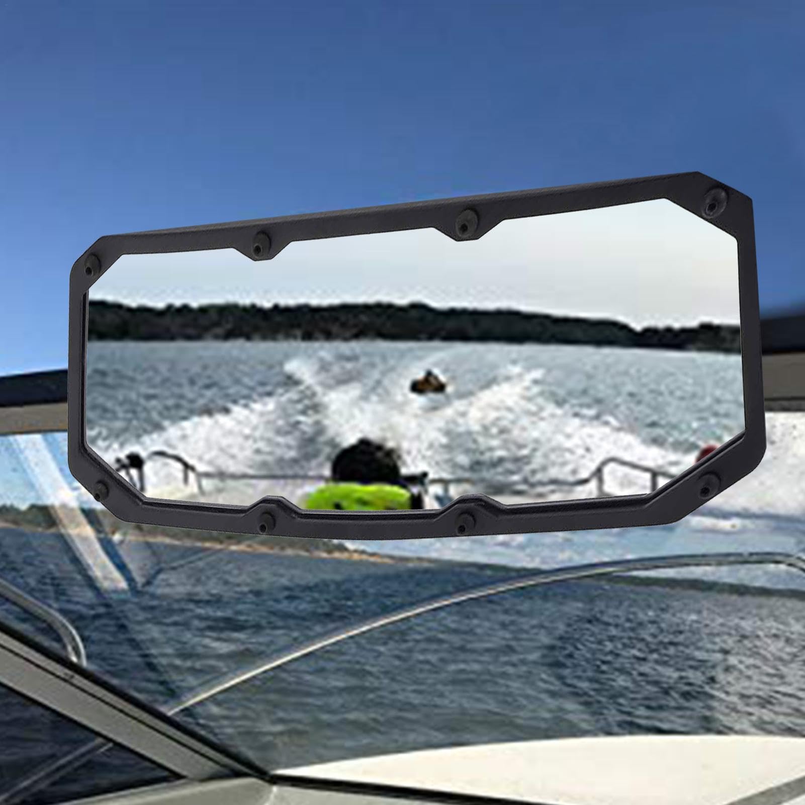 Specchietto retrovisore per barche,Specchio per barche marine, Specchio riflettente per barca, per barche a specchio marino, specchietto retrovisore grandangolare per sci nautico, sport, wak