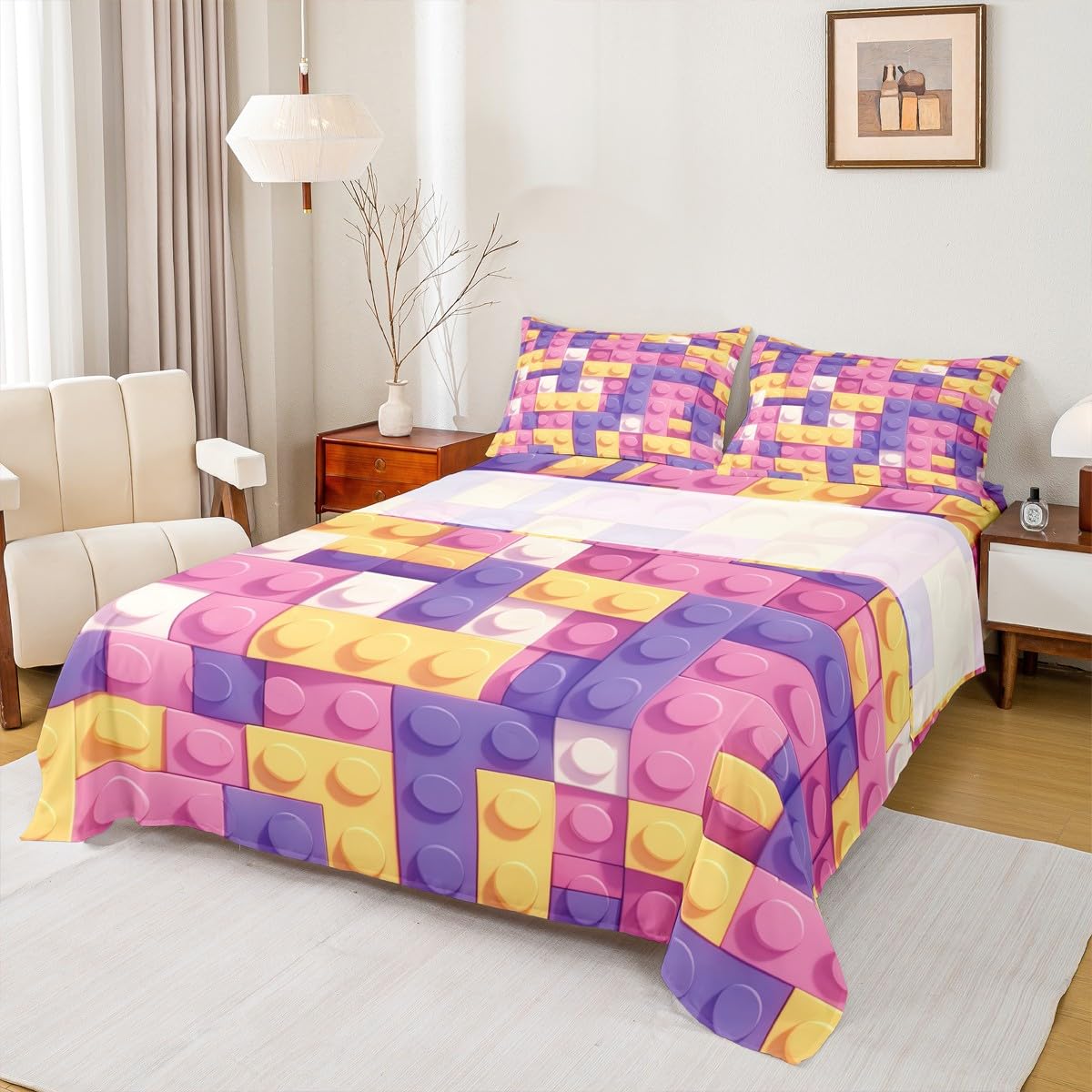 Ambesonne Camping Pillow Sham, Campfire Map Lantern Guitar and Compass Discovery in Woodland Boys Kids Cartoon, Decorative Standard Queen Size Printed Pillowcase, 30