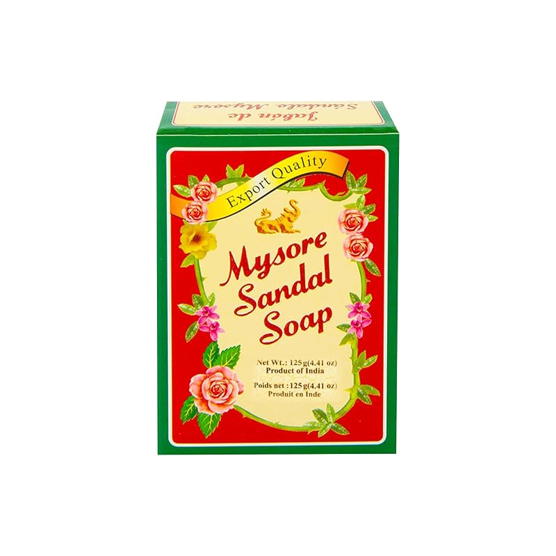 Sabonete em barra Mysore Sandal com fragrância de sândalo, 125 g, Pacote com 5