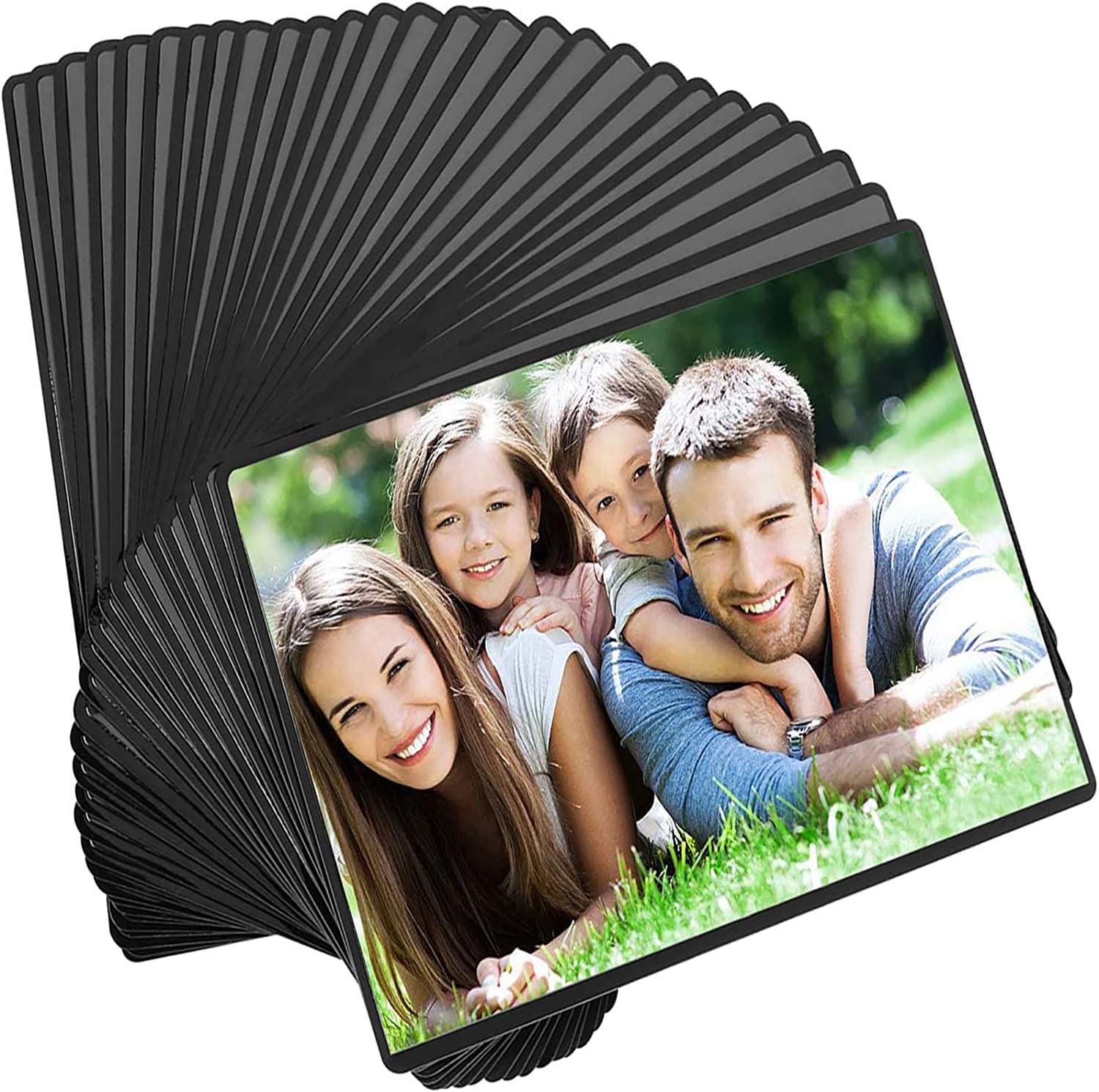 Magicfly Pack of 30 Photo Frames - 6x4 inch & 15x10 cm Magnetic Picture Frames with Photo Sleeves for Kids, Adults and Families - Black