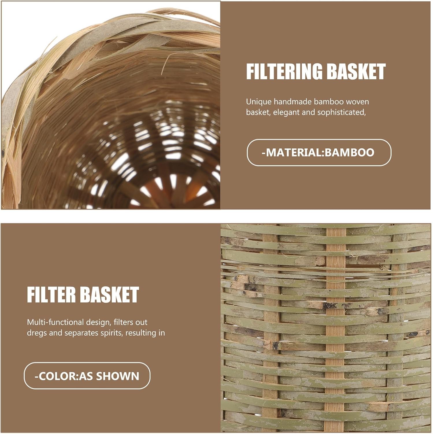 Wine Filter Basket for Spirits and Wine, Elegant Handwoven Strainer that Separates Spirits and Filters out Dregs, for Outdoor Activities and Entertaining Friends and Family