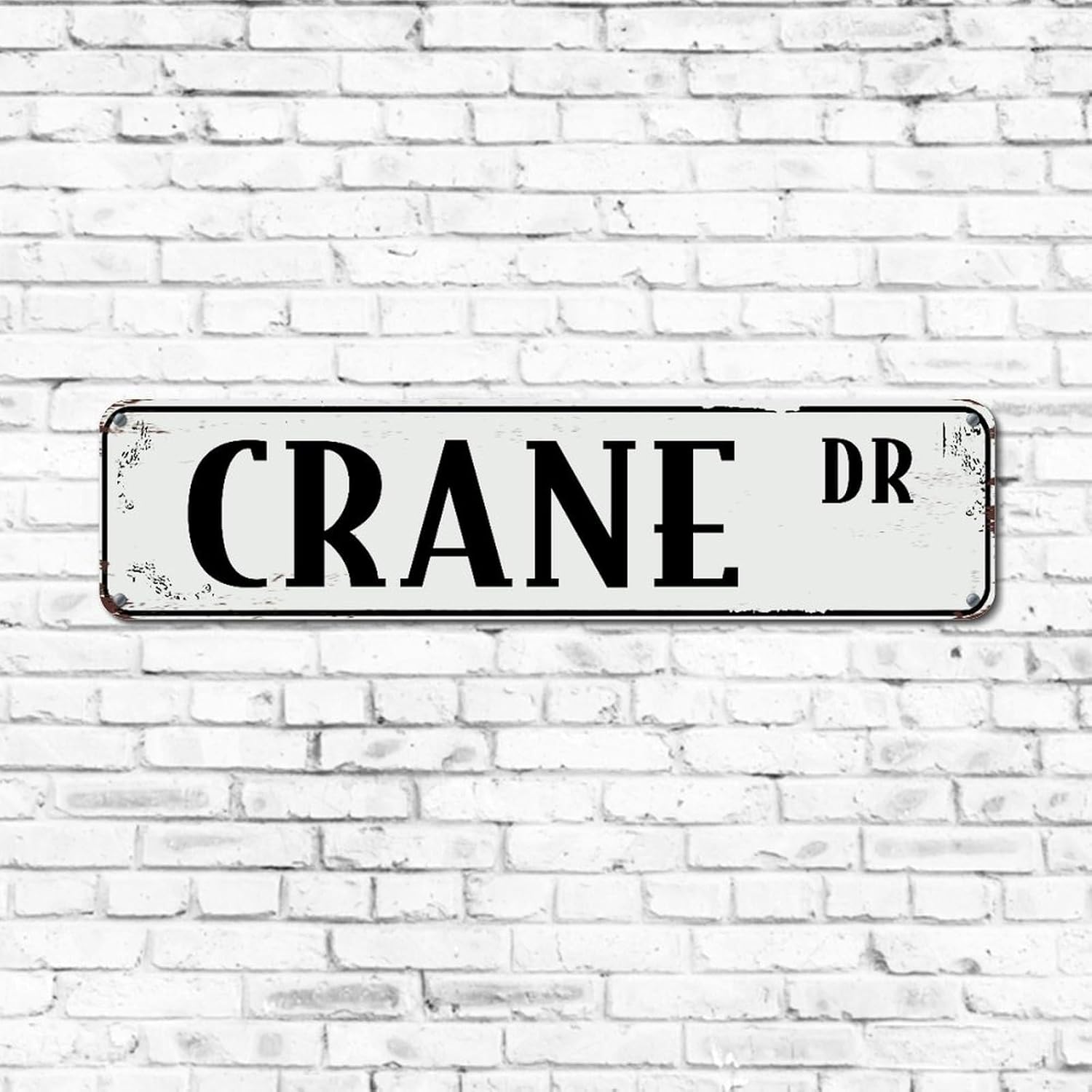 Crane Vintage Aluminum Street Metal Sign Rustic Metal Tin Signs Wall Art for Indoor Outdoor Road Countryside Garden Decor Hanging Print Poster 6x24in