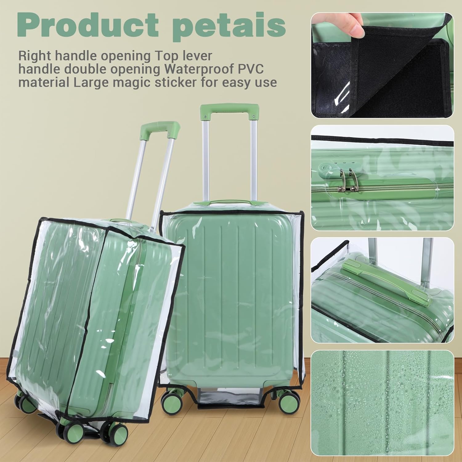 4 Pieces Clear Luggage Cover PVC Suitcase Protector Waterproof Cover for Luggage Spinner Wheels Suitcase (20 Inches, 24 Inches, 28 Inches, 30 Inches)
