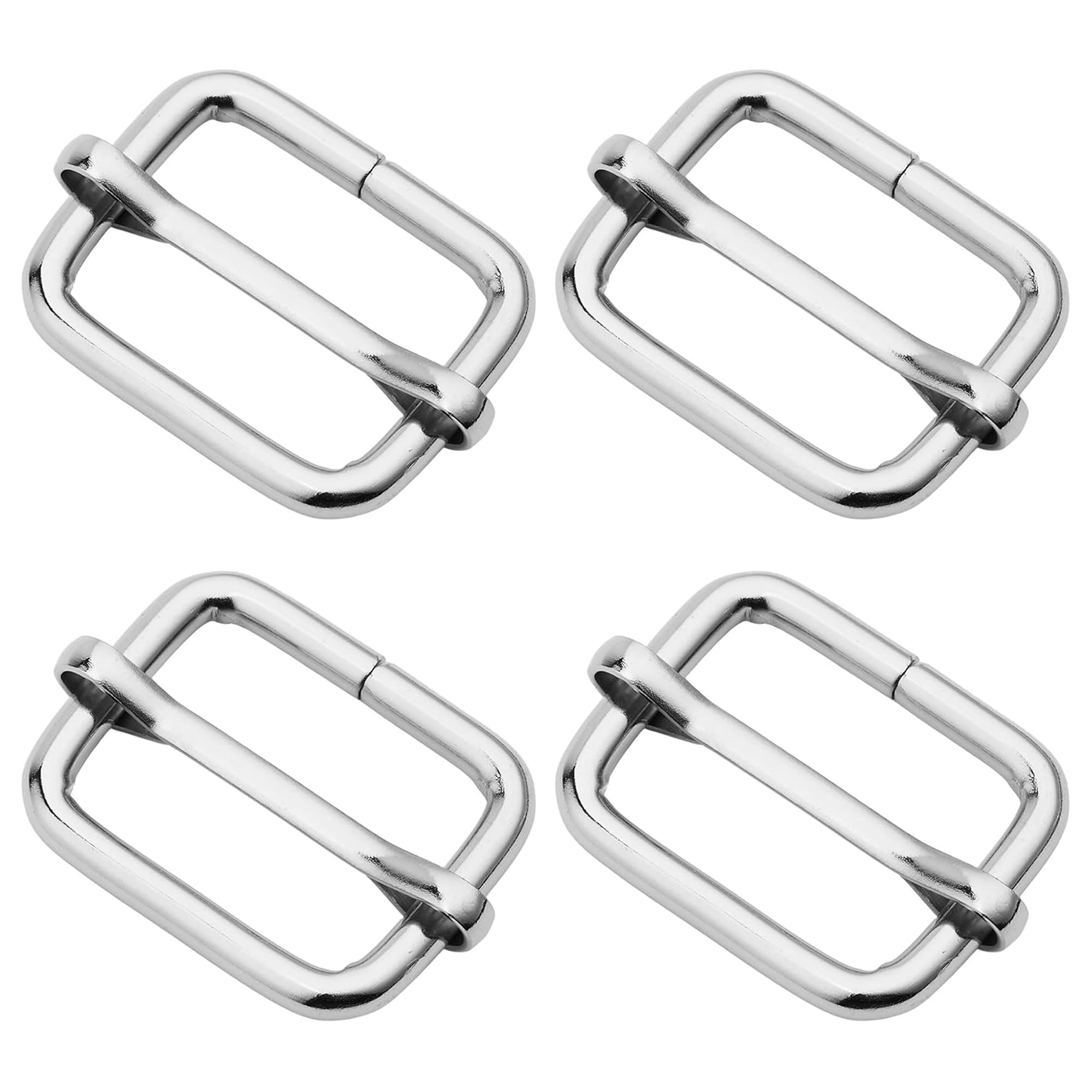 CRAFTMEmore Loops & Sliders CRAFTMEmore Movable Bar Slide Strap Adjuster Rectangle Strap Keeper Triglide Belt Keeper Purse Making 5/8" 3/4" 1" Pack of 10 (1 Inch, Silver)-picture-27