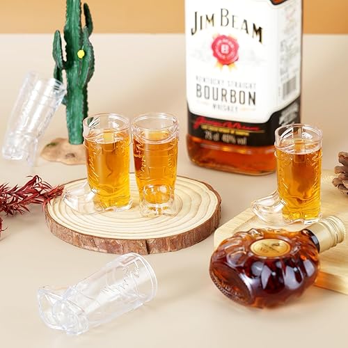 Miniatura 6 de Vasos de chupito para botas de vaquero, 24 piezas de 1 onza de vaso de chupito de plástico reutilizables para botas de vaquero vaquera, suministros