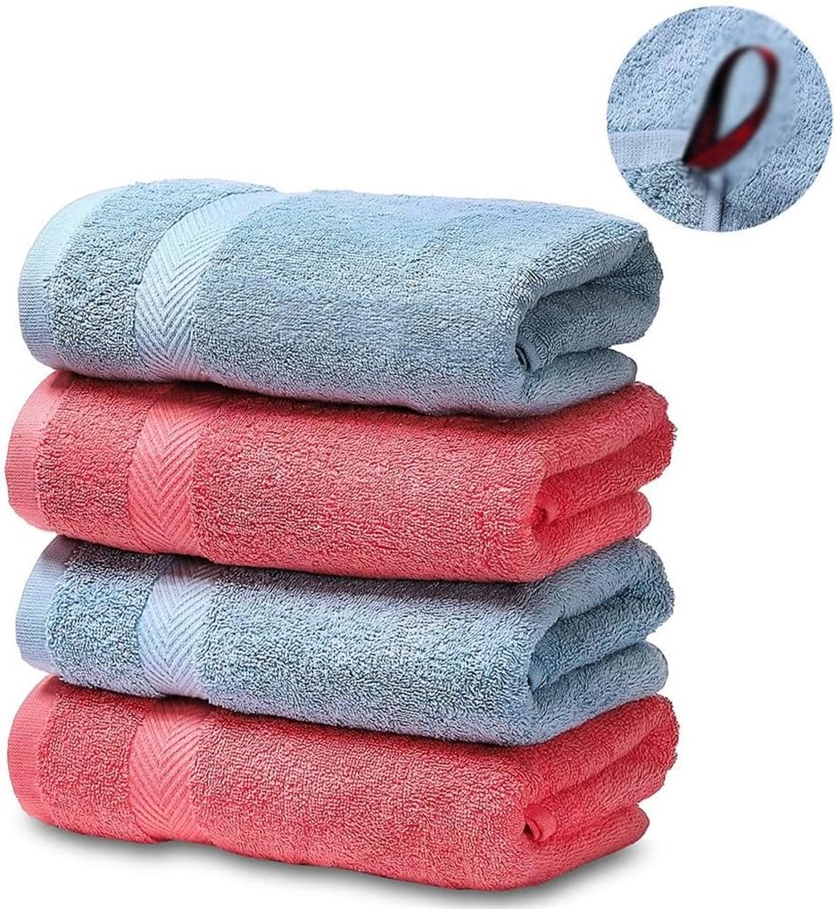 Men's and Women's Cotton Bath Towel Set Suitable for Bathroom Spa, Soft and Colourfast Four Towel Gifts