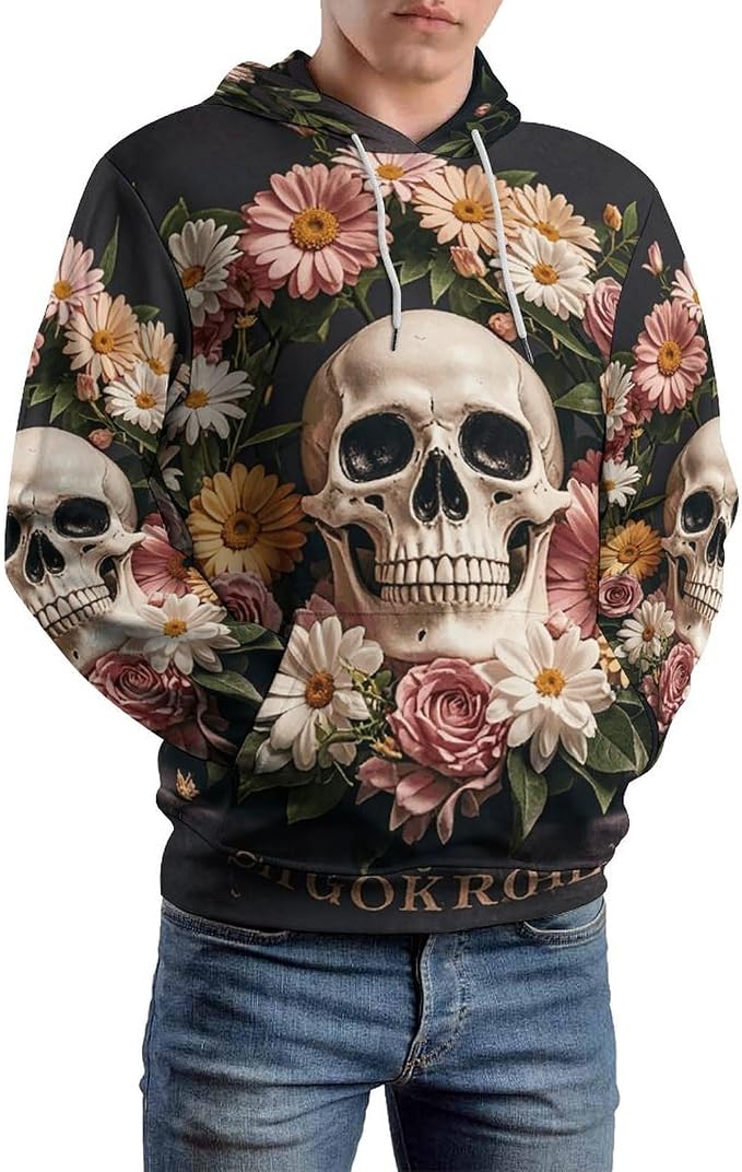 Bonsai Tree Sugar Skull Hoodies for Women Men's Pullover Hooded Sweatshirt for Men Spring Autumn Clothes