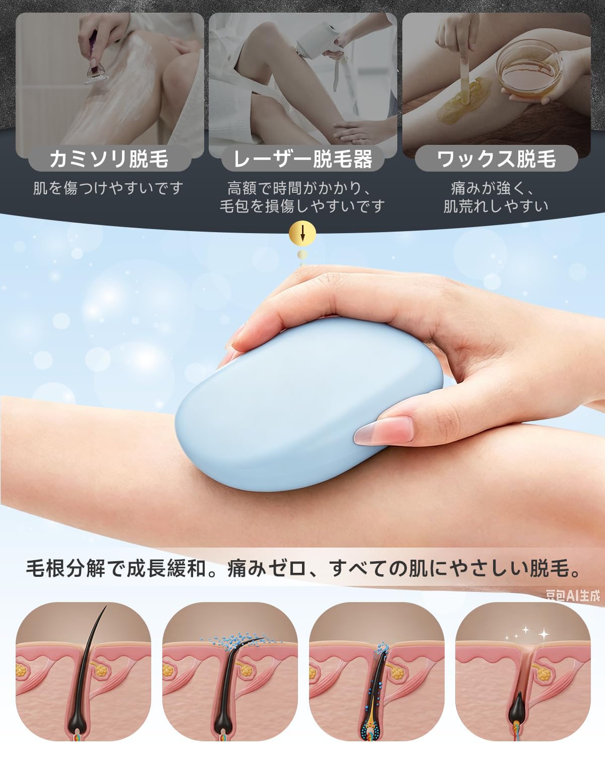 Amazon.co.jp: 脱毛器 擦るだけ 【業界注目！・痛くない次世代モデル