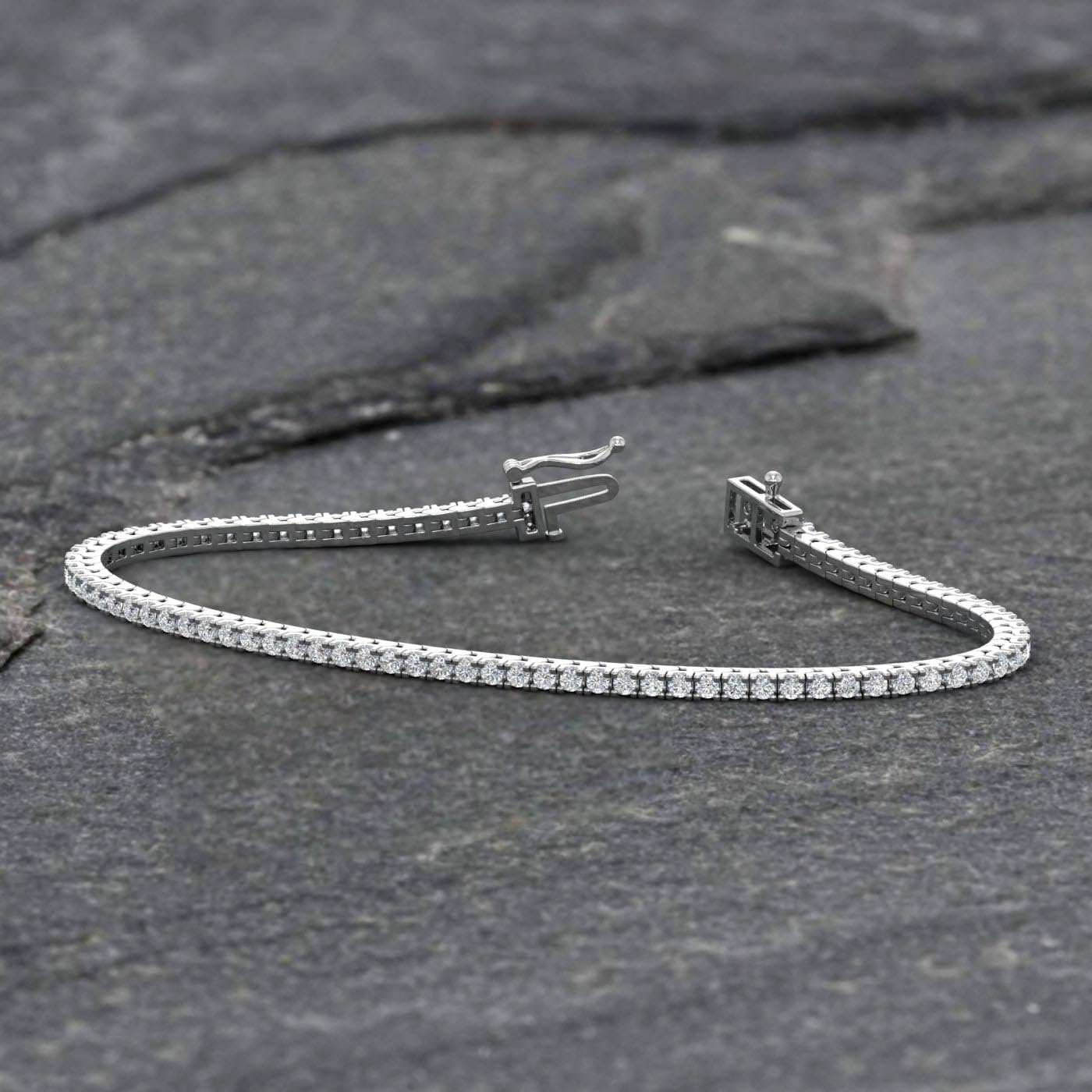 1.40 to 1.5 Carat Natural Diamond Bracelet for Women Tennis in 10K Gold or 950 Platinum (6.5 Inch To 7.5 Inch)