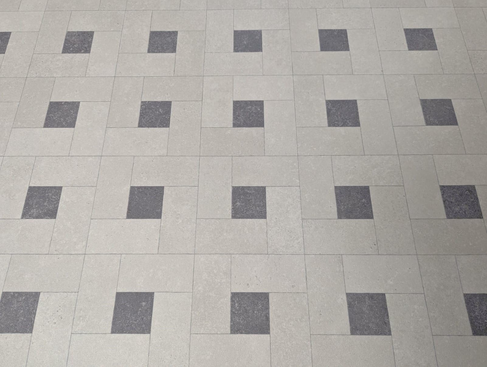 PVC Bodenbelag Vinylboden in klassischer Retro Kacheloptik, Zuschnitt (2m breit / 1,5m lang)