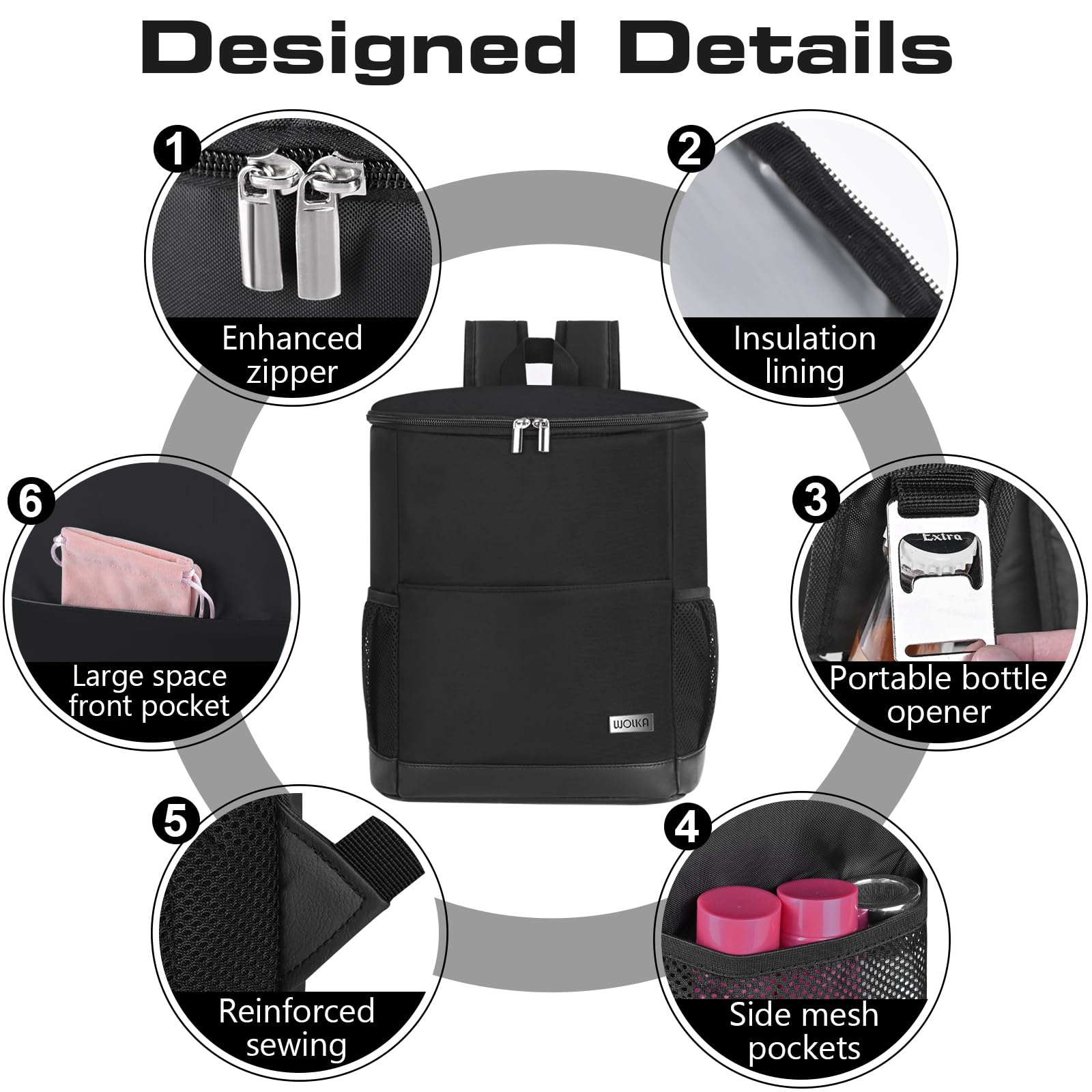 Insulated Cooler Backpack Leakproof Large Capacity 30 Cans Travel Hiking Camping Forich Leakproof Insulated Backpack Cooler Bag - Waterproof  main image 2