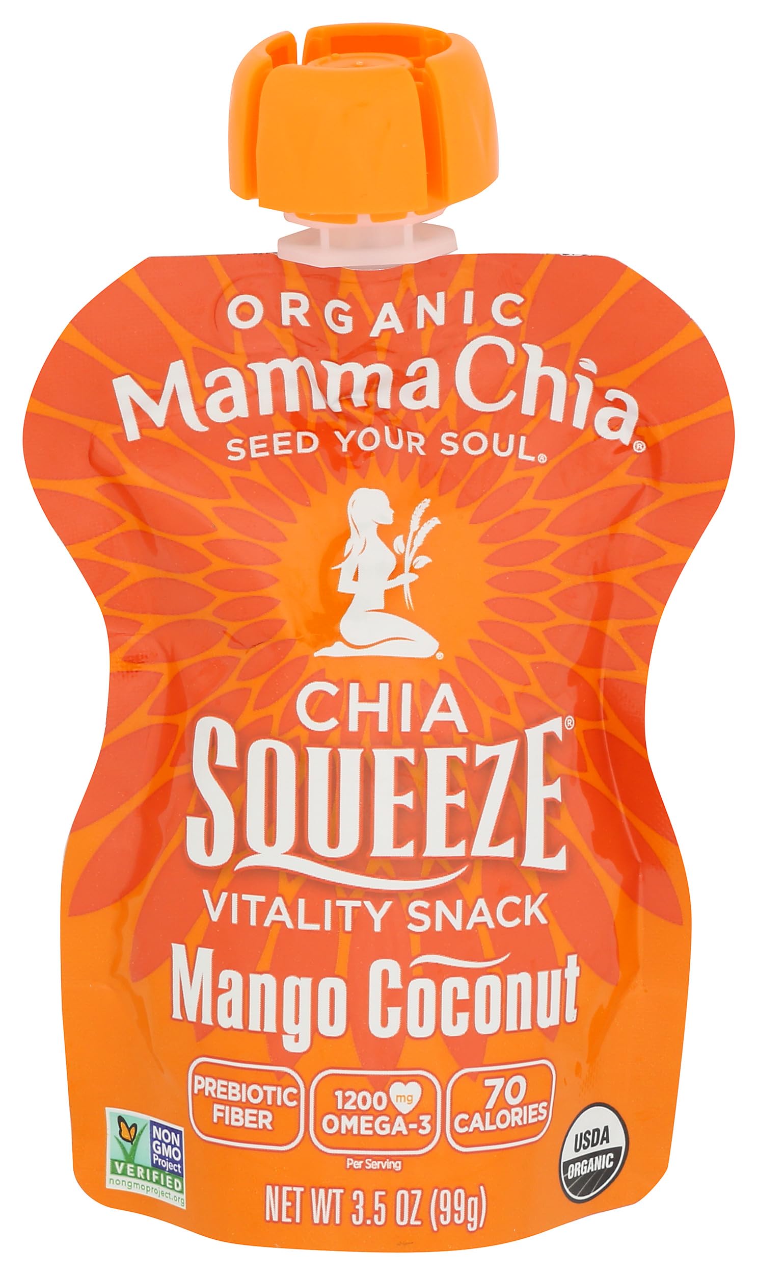 Mamma Chia - Barretta di mango di vitamina squeeze vitality snack biologico - 8Pack