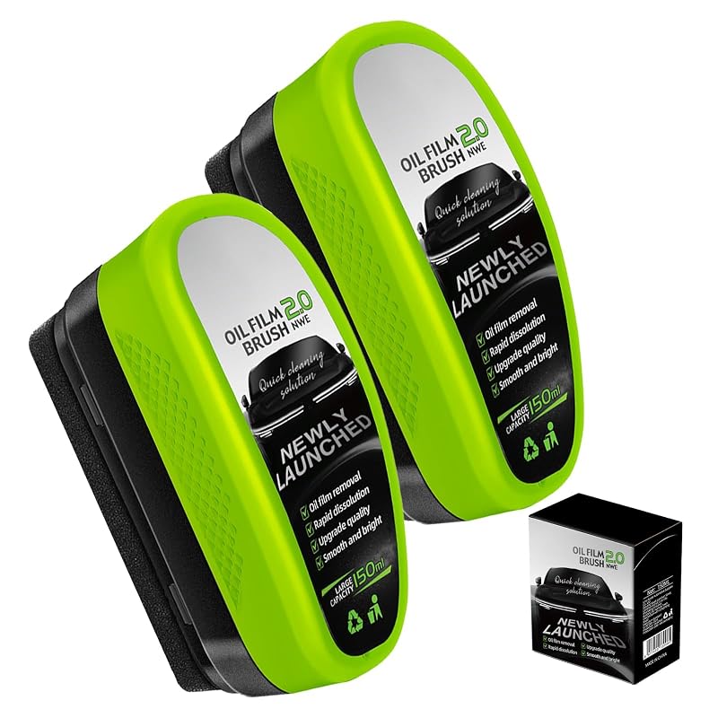 Kit com 2 Escovas Limpadoras de Película de Óleo para Vidros Automotivos Generic YMS002, 150 mL