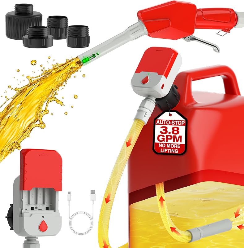 Bomba elétrica para transferência de combustível keimi com bico automático e gatilho manual – 1 unidade