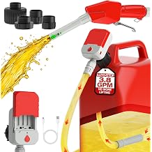 Keimi Electric Fuel Transfer Pump, Auto-Stop & Hand Trigger Nozzle, 3.8 GPM